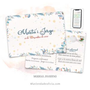 invitaciones de boda de invierno navideñas la tienda de olivia