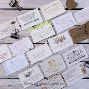 Tarjetas con número de cuenta