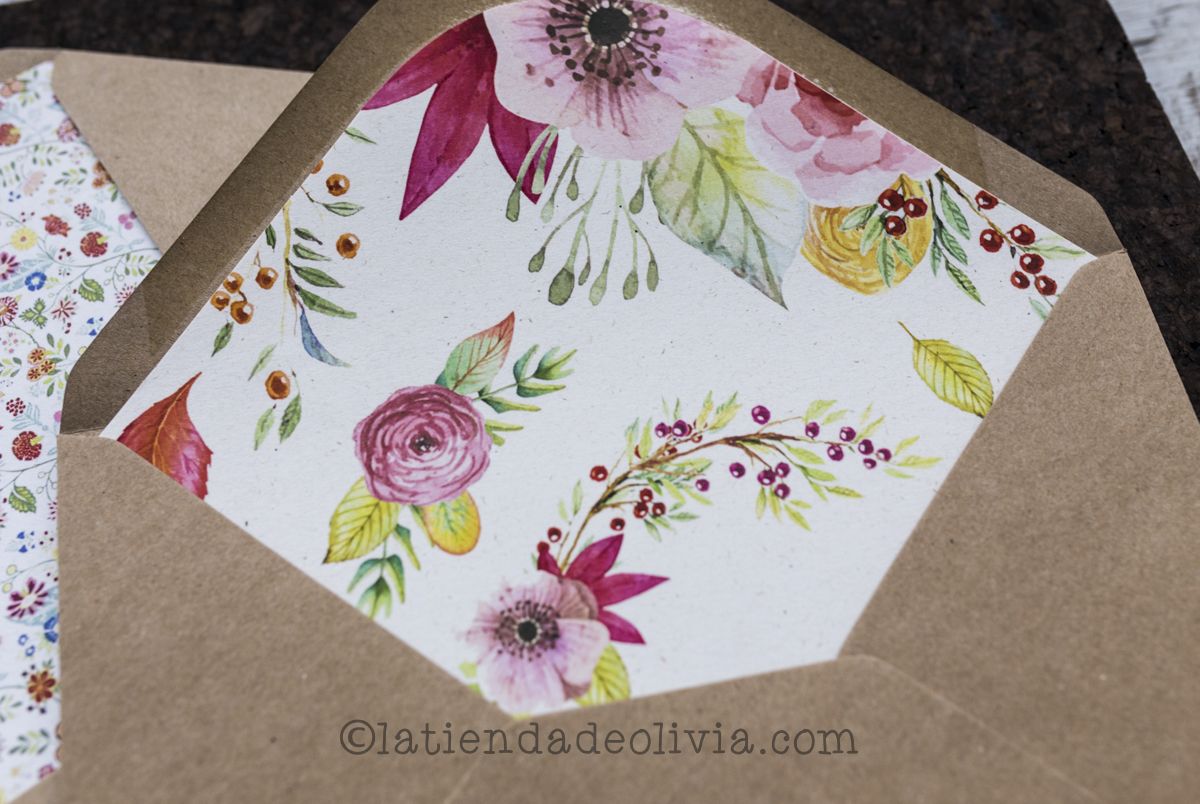 Sobres forrados para invitaciones de boda - Imagen 11