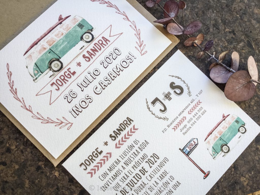 Invitaciones de boda viajeras
