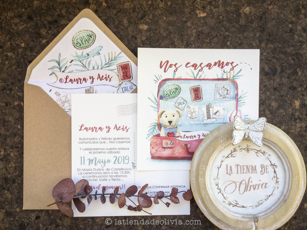 Invitaciones de boda viajeras