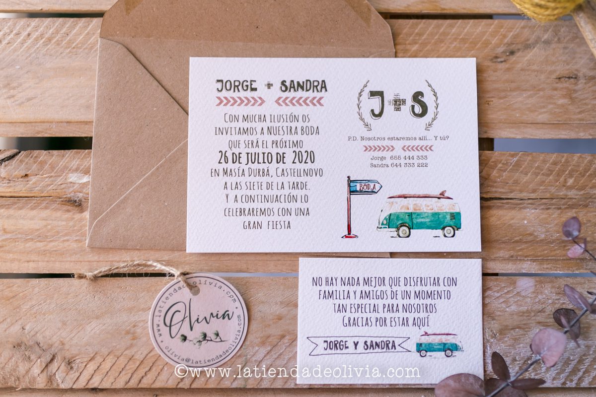 Invitaciones furgoneta originales