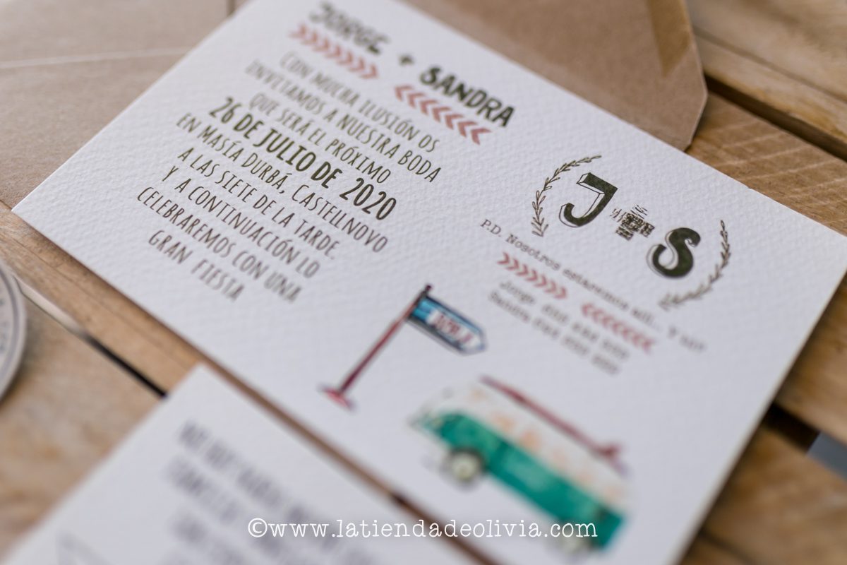 Invitaciones de boda modelo FURGO BEACH - Imagen 5