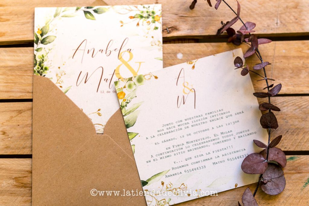 Invitaciones de boda elegantes, Xàtiva