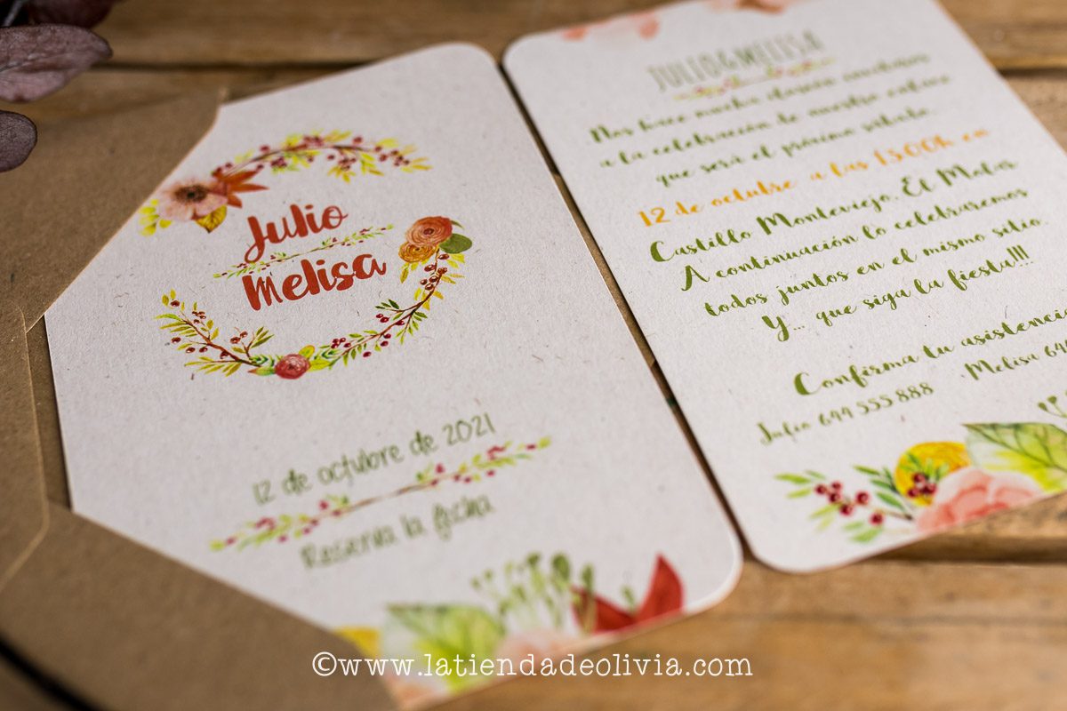 Invitaciones boda vintage, Asturias