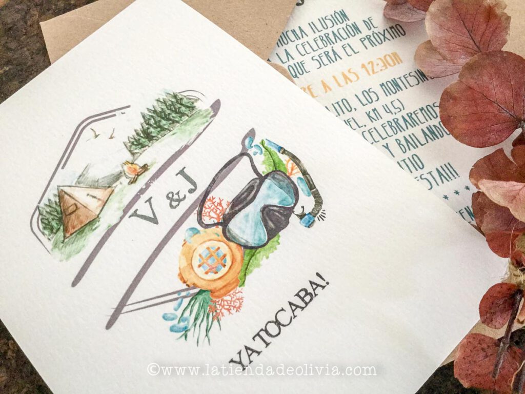Invitaciones de boda originales para viajeros