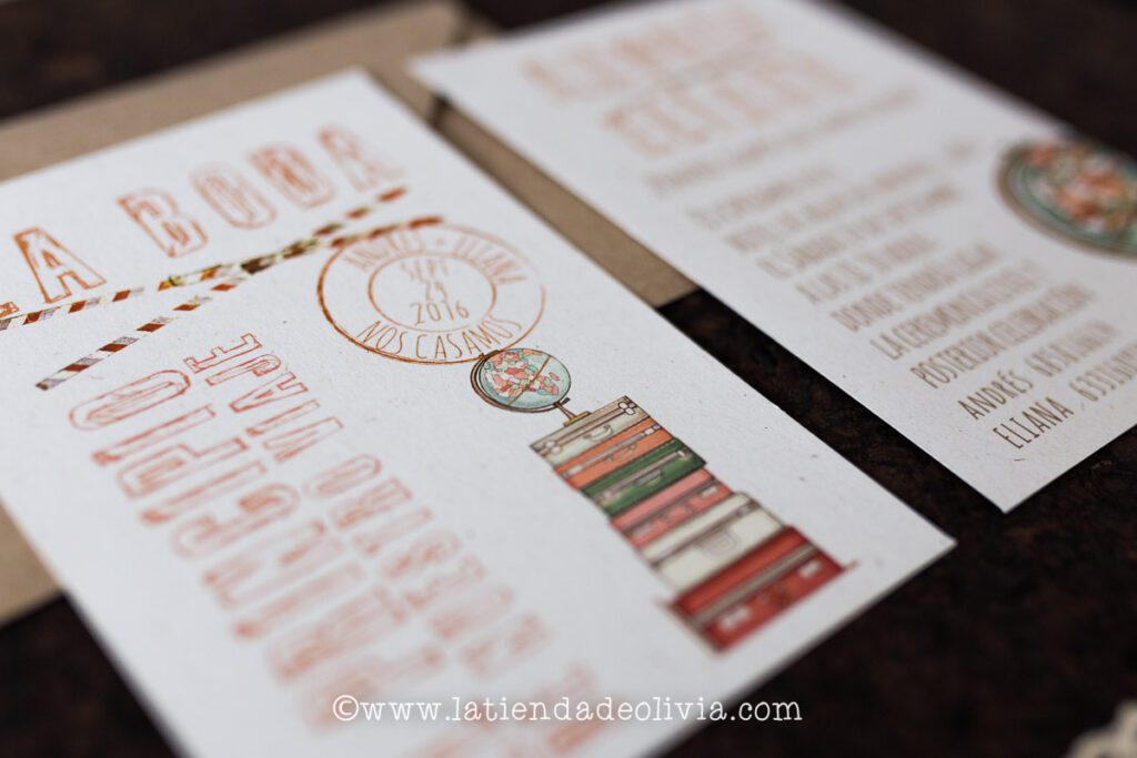 Invitaciones para bodas viajeras