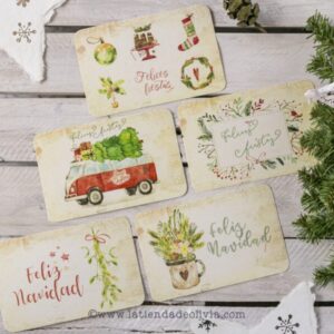 foto de postales de navidad en la tienda de olivia