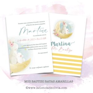 invitacion de bautizo dulce y delicada
