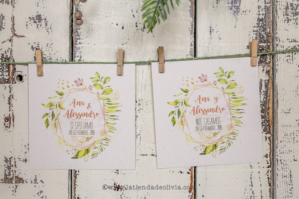 Invitaciones para bodas en Mallorca en dos idiomas