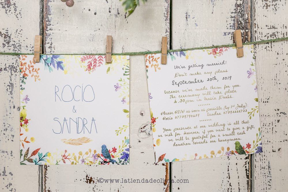 Invitaciones en dos idiomas