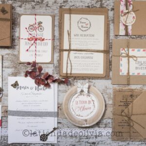 MONTAJE Y ENSOBRADO de invitaciones de boda