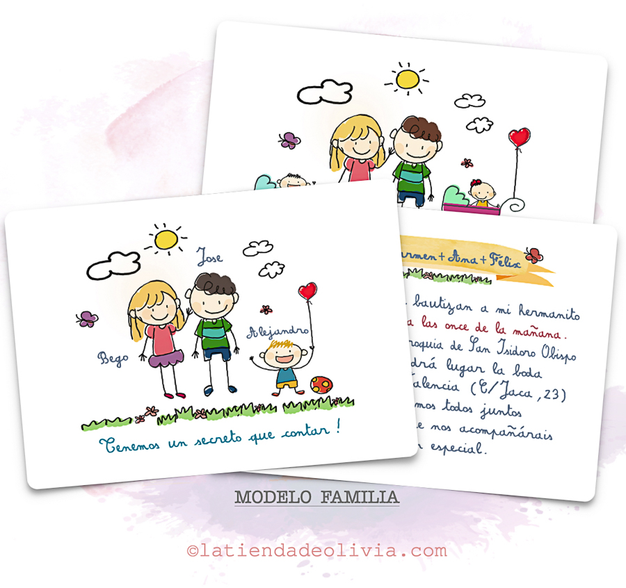 Diseño del modelo de invitación de boda para familias