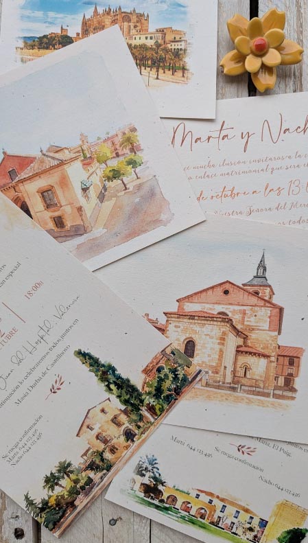 Invitaciones de boda - PERSONALIZADO EN ACUARELA - Imagen 3