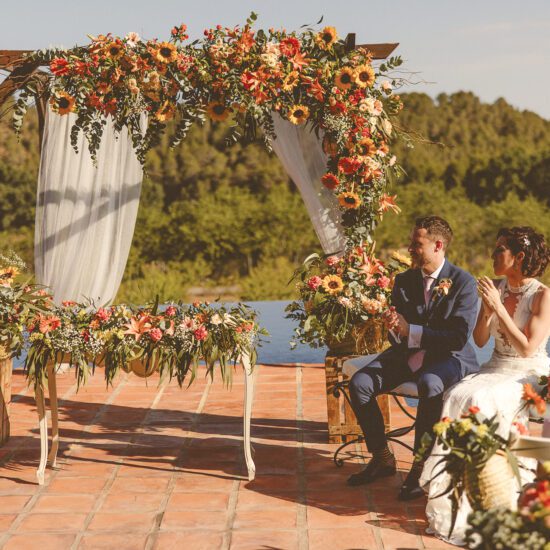 Foto de los novios en la ceremonia