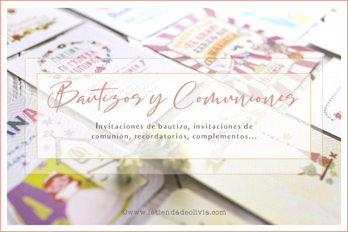 Invitaciones de bautizo y complementos