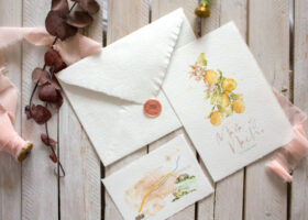 Invitacion de boda con limones