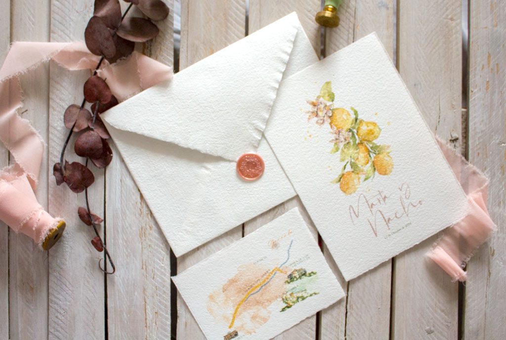 Invitacion de boda con limones