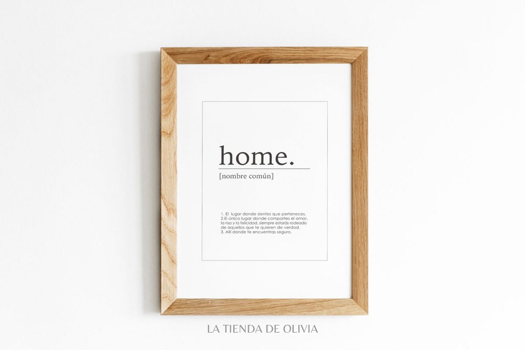 Lámina con la definición de hogar
