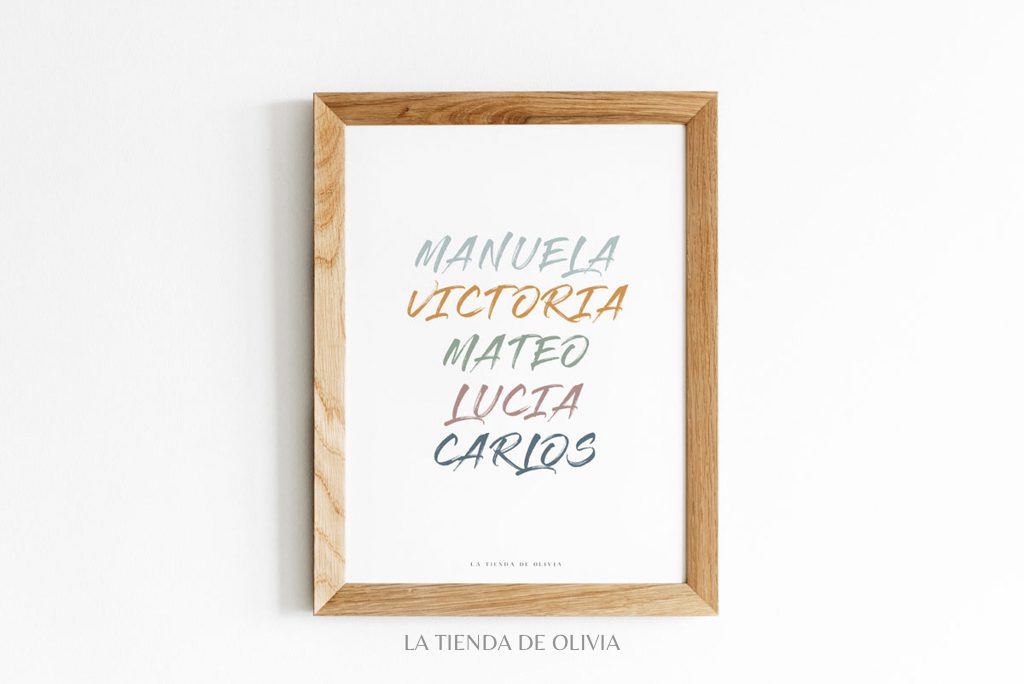 Lámina "NOMBRES FAMILIA"