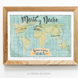 lamina de invitación impresa MAPAMUNDI