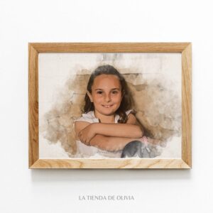 Retrato personalizado con efecto acuarela a partir de una fotografía.