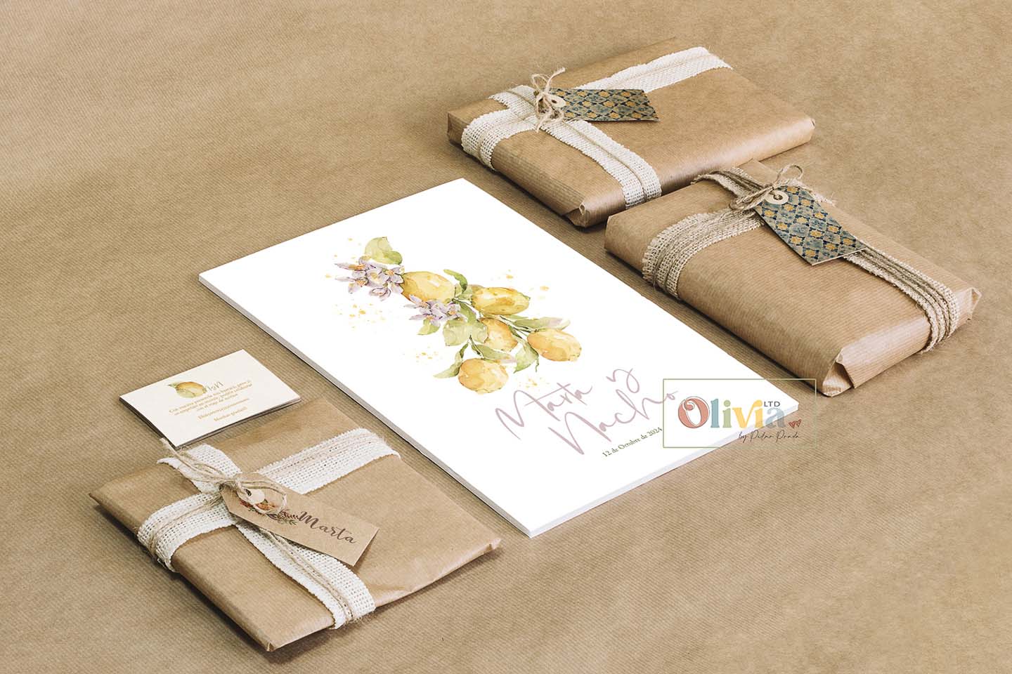 Invitación de boda modelo limones