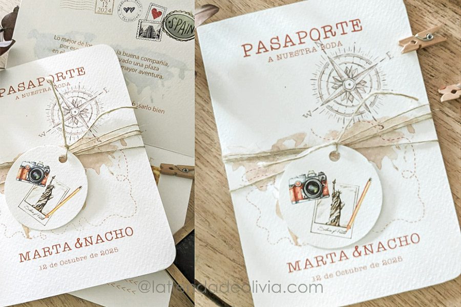 invitacion-boda-pasaporte-la-tienda-de-olivia invitaciones de boda con temática viajera, pasaporte