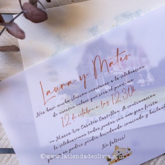 Invitacion con hoja vegetal