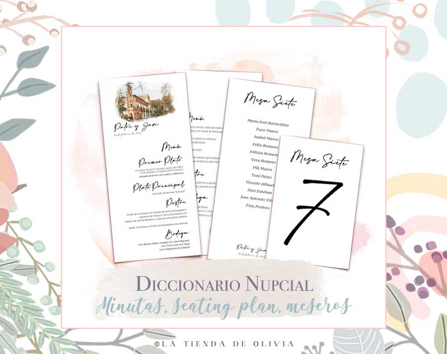 Diferencia entre minutas y seating plan bodas