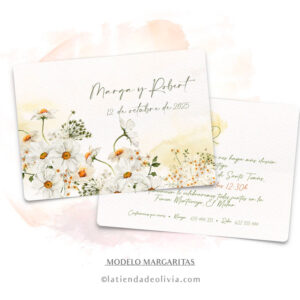 Diseño de la invitación modelo margaritas