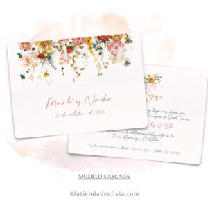Diseño de la invitación modelo cascada