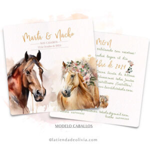Diseño de la invitación modelo caballos