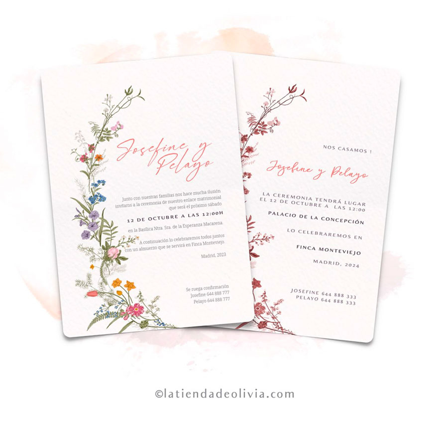 Diseño de la invitación modelo Josefine