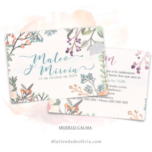 Diseño del modelo de invitación de boda con flores acuarela