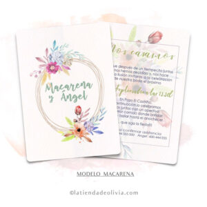 Diseño del modelo de invitación de boda con flores muy dulce