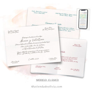 Diseño del modelo de invitación de boda clásica