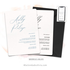 Diseño de la invitación modelo Aslhy clásica y elegante