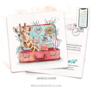 Diseño del modelo de invitación de boda safari