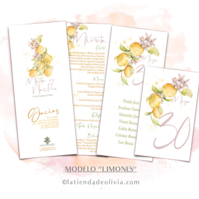 Minutas para bodas con estilo mediterráneo con limones _ La tienda de Olivia