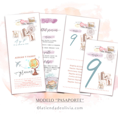Minutas para bodas con estilo viajero _ La tienda de Olivia