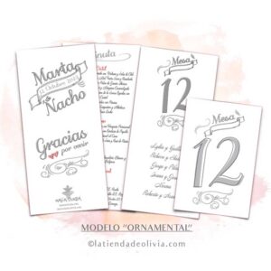 Diseño de minuta para bodas elegantes