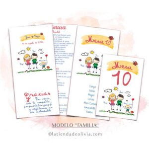 Diseño de minuta para boda y bautizo junto