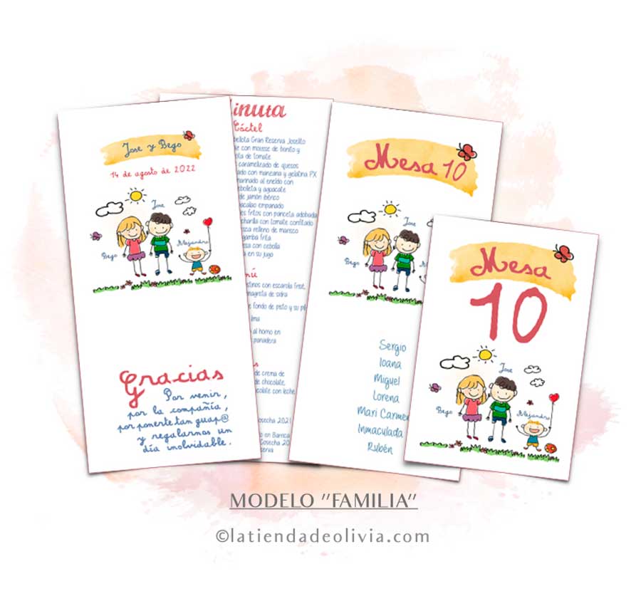 Diseño de minuta para boda y bautizo junto