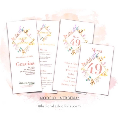 Diseño de minuta para bodas con flores dulces