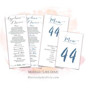Diseño de minuta para bodas elegantes
