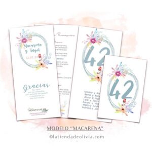Diseño de minuta para bodas boho