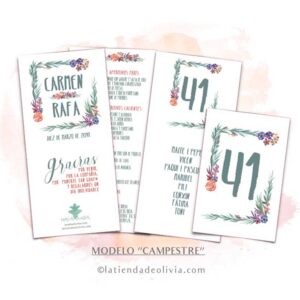 Diseño de minuta para bodas con flores