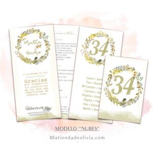 Diseño de minuta para bodas con flores