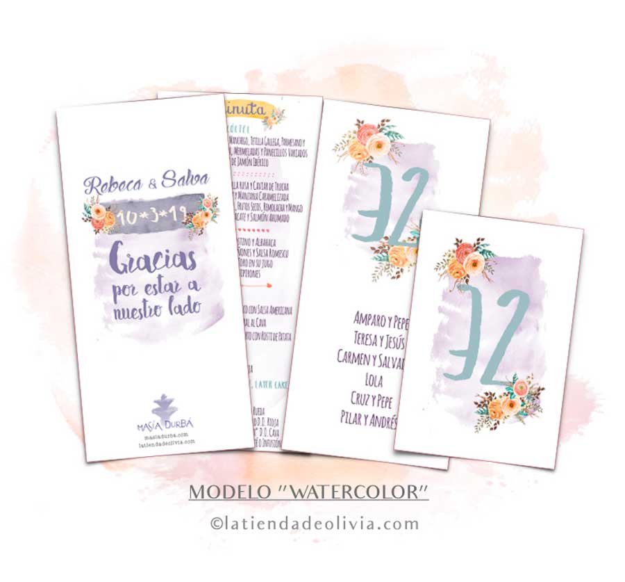 Diseño de minuta para bodas con flores